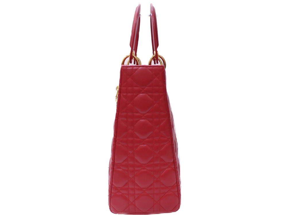 Dior 2way Bag Red Strap C Lady Leather Shoulder